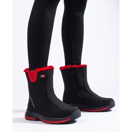 DK höga vandringsstövlar för kvinnor, isolerade med päls svart 1