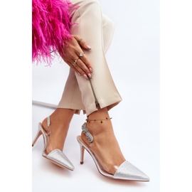 Dekorerade höga klackar D&amp;A MR1966-11 Silver silver- 1