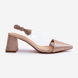 Elegant Pointed Toe Pumps D&amp;A MR91292-1 Champagne gyllene 1