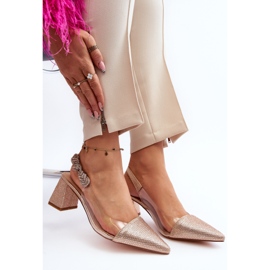 Elegant Pointed Toe Pumps D&amp;A MR91292-1 Champagne gyllene 2