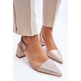 Eleganta spetsiga tåpumpar D&amp;A MR91292-1 Guld gyllene 1