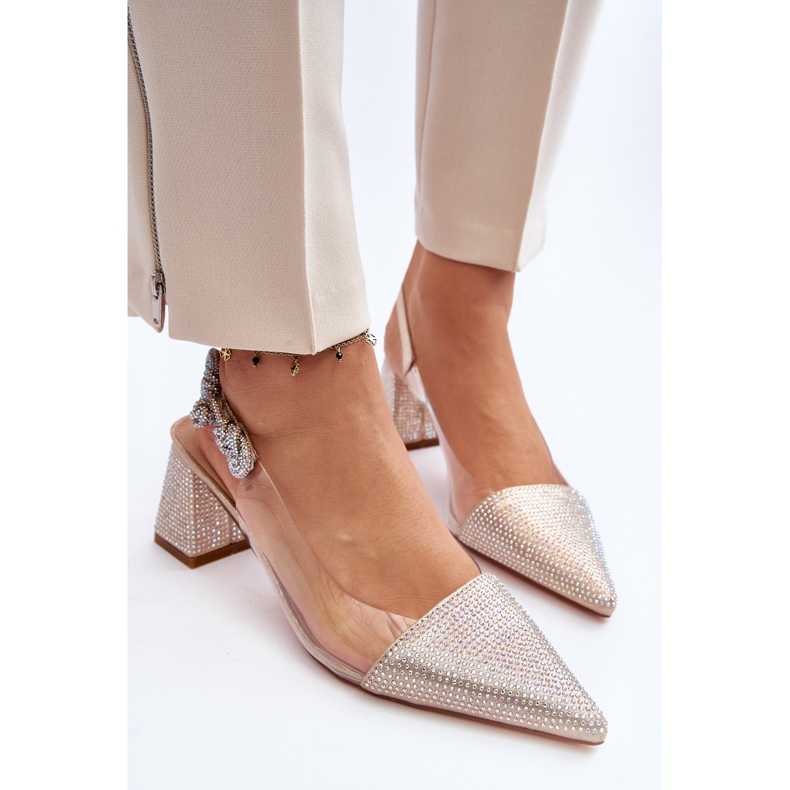 Eleganta spetsiga tåpumpar D&amp;A MR91292-1 Guld gyllene 1