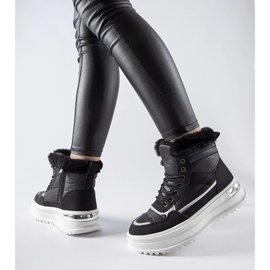 Svarta Trieste sportstövlar med päls 1