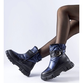 Marinblå och svarta Mejia-isolerade snöstövlar 1