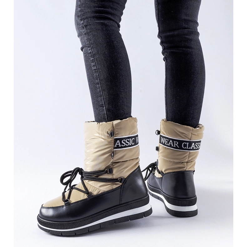 Mörkbeige Vineyard plattformsnöskor 1