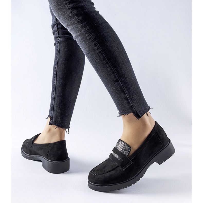 Svarta mockasiner med Ippolito strass 1