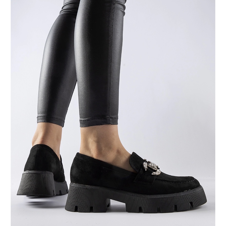 Giacomo svarta loafers med strass 1