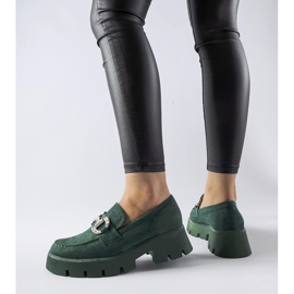 Gröna mockasiner med Giacomo strass 1