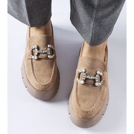 Beige loafers med strass från Giacomo 1