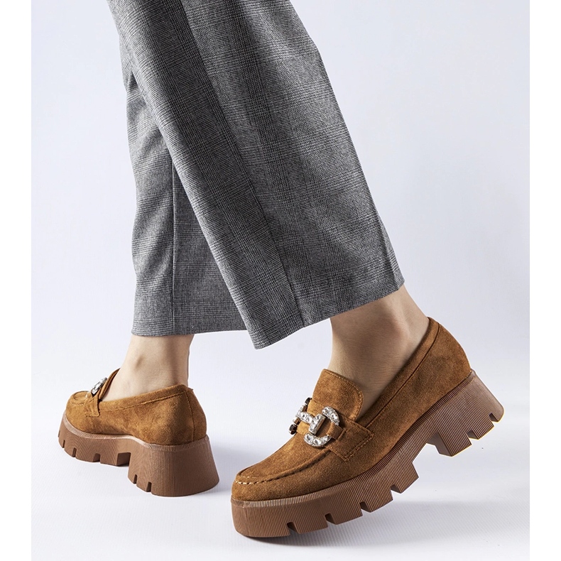 Giacomo bruna mockasiner med strass 1