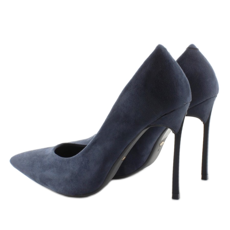 Eleganta pumps på original 5051 Navy häl marinblå 2