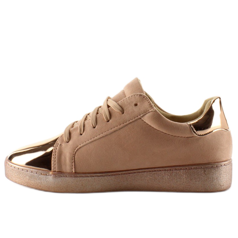 Damsneakers med kristaller T273P Champagne rosa 1