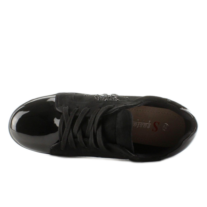 Damsneakers med kristaller T273P Svart 1