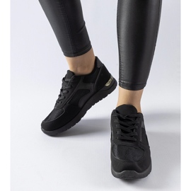 Svarta sneakers gjorda av Gallo kombinerade material 2