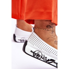 S.Barski Genombrutna Slip-On Sneakers i läder Vit Gedra 4