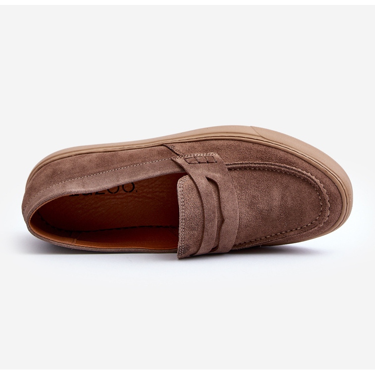 Zazoo 1574 Mocka Loafers för män, mörkbeige 1