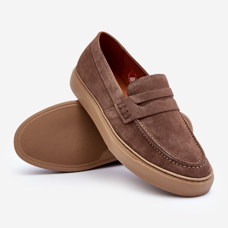 Zazoo 1574 Mocka Loafers för män, mörkbeige 2