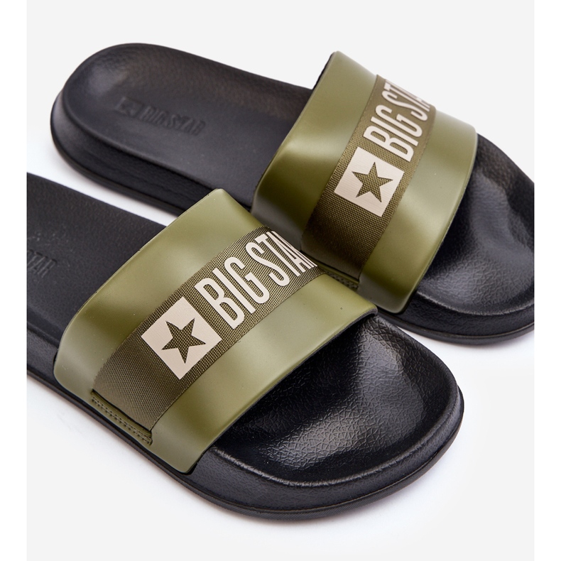 Klassiska flip-flops herr Big Star LL174458 Khaki grön 1