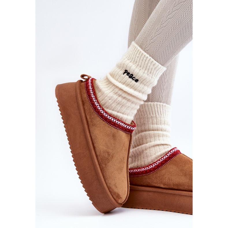 Bruna Sylva tofflor med tjock sula av ekomocka 2