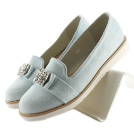 Pastellmocka loafers T245 Blå 1
