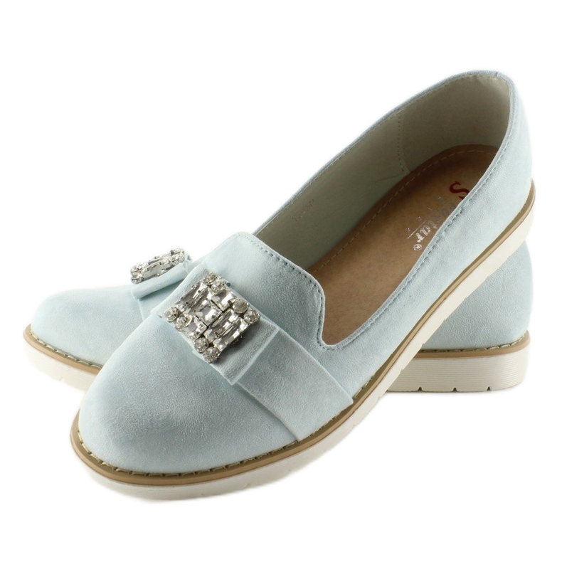Pastellmocka loafers T245 Blå 2