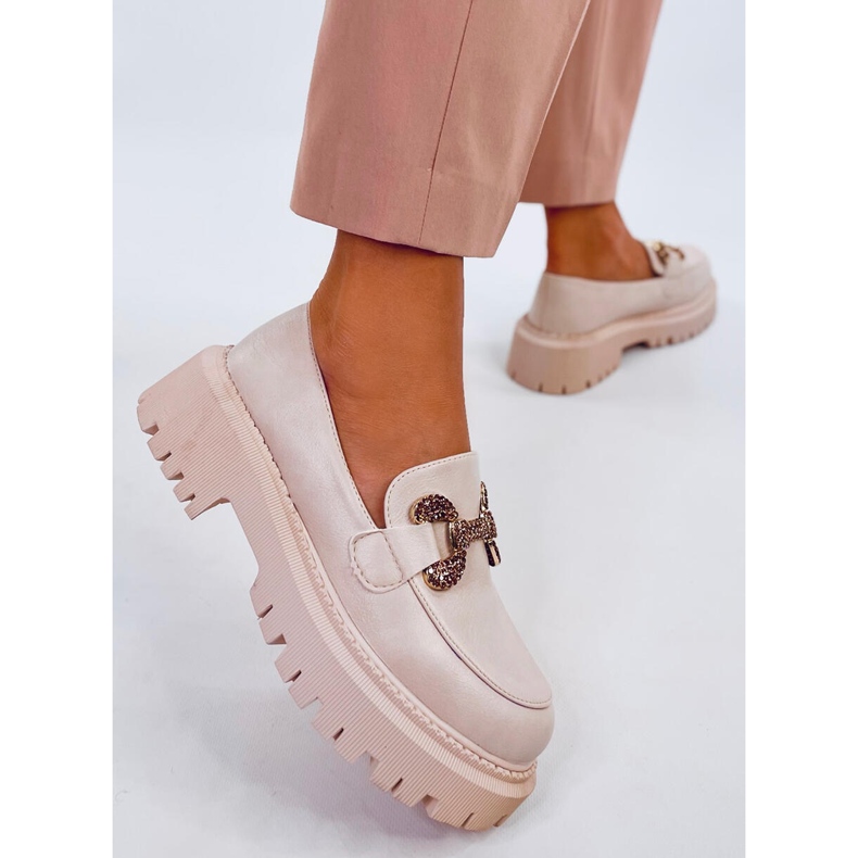 Buess Beige plattform fullkornsmockasiner 1