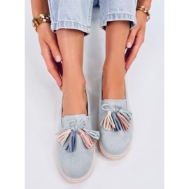 Krauss Grå tofs loafers blå 1