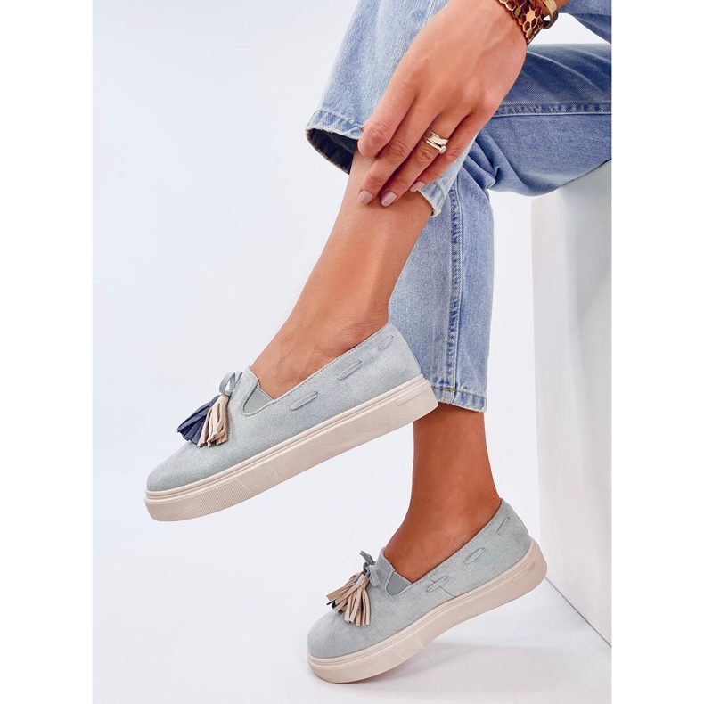 Krauss Grå tofs loafers blå 2