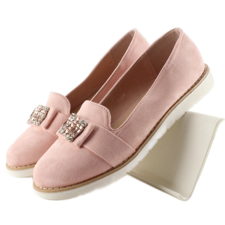 Pastellmocka loafers T245 Rosa 1