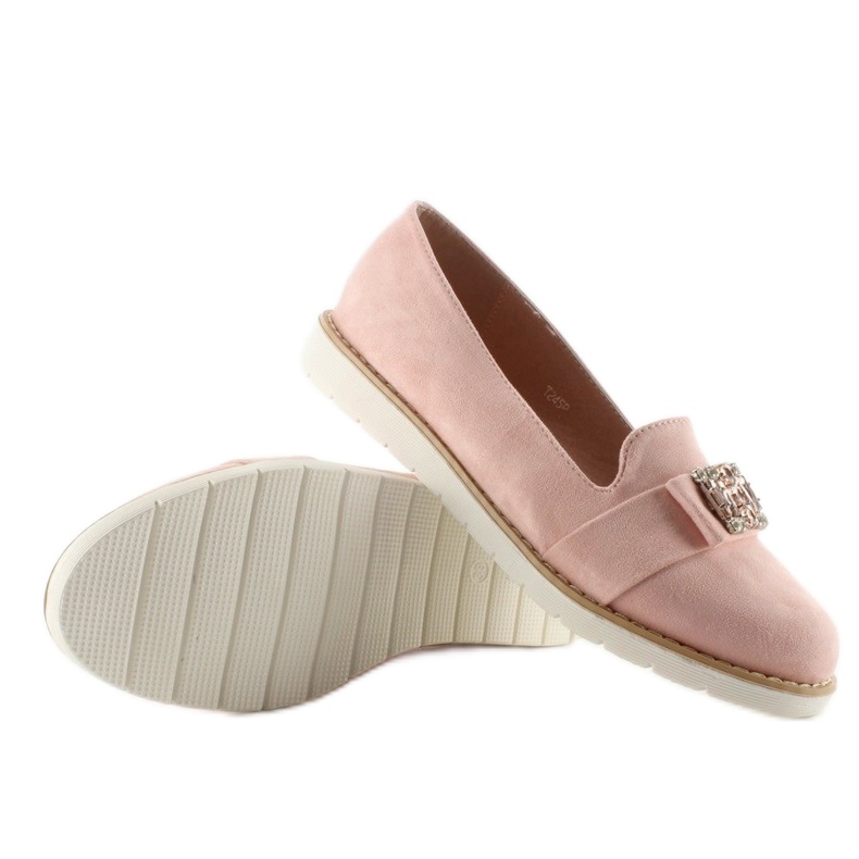Pastellmocka loafers T245 Rosa 2