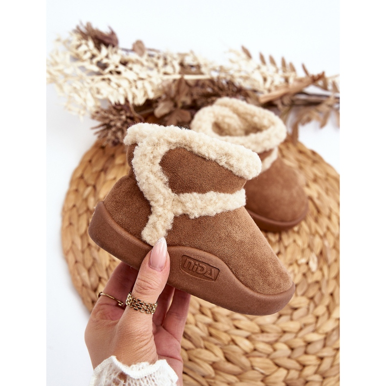 Camel Unitia snöstövlar med kardborreband för barn brun 2