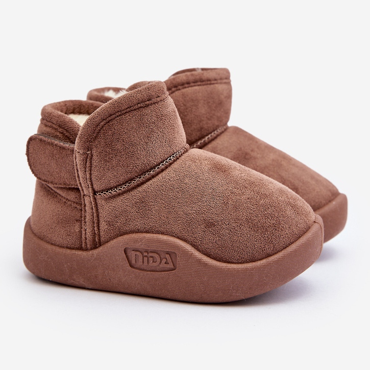 Brun benigna pälsisolerade snöstövlar för barn 1