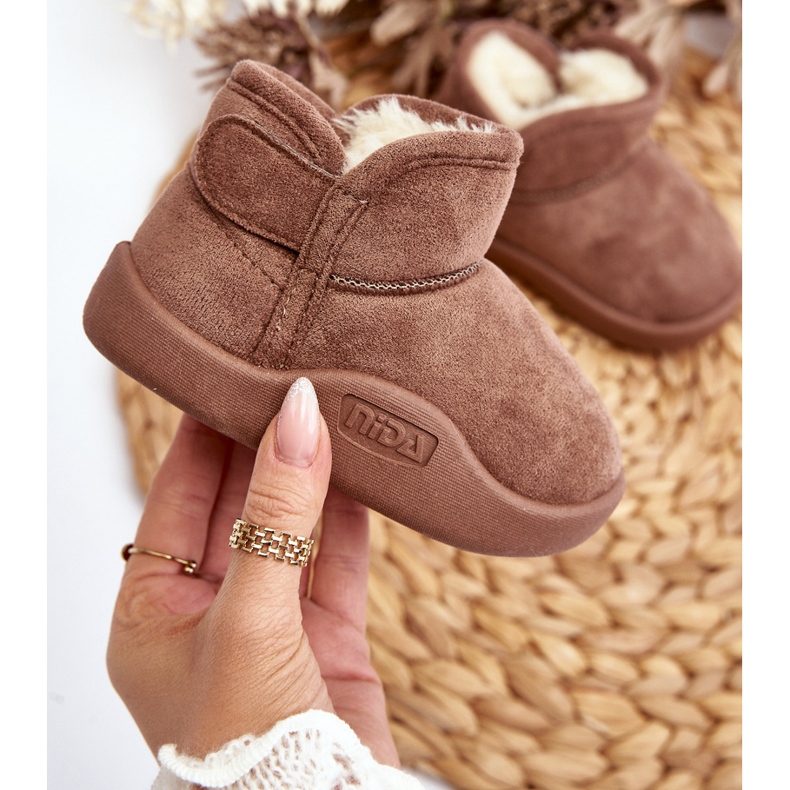 Brun benigna pälsisolerade snöstövlar för barn 2