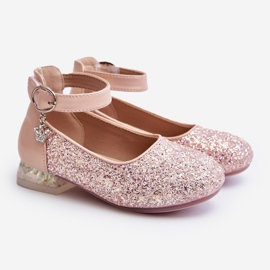 Rosa Pardride Glitter Balett Flats för barn 1