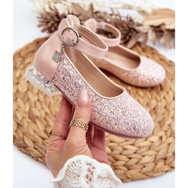 Rosa Pardride Glitter Balett Flats för barn 2