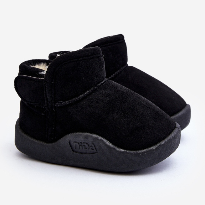 Svarta Benigna snöstövlar för barn med pälsfoder 1