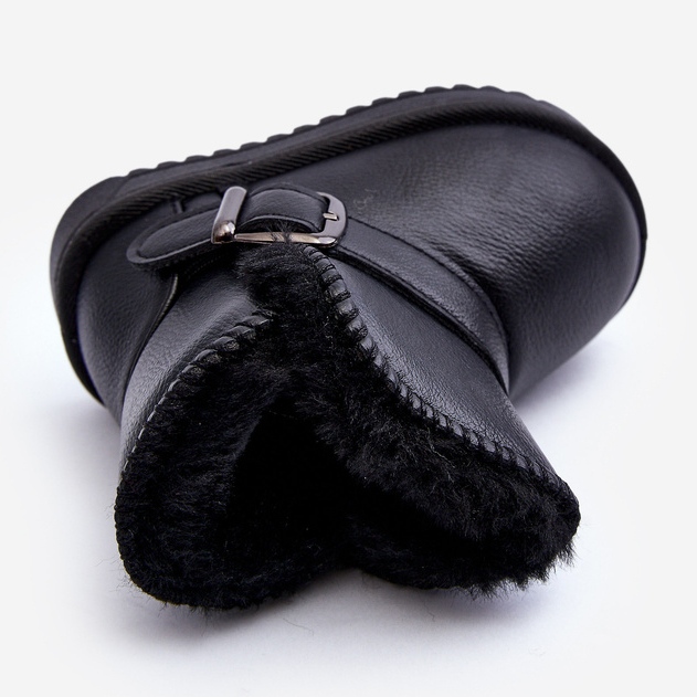 Barnsnöskor i ekologisk läder med rem, svart Orinor 1