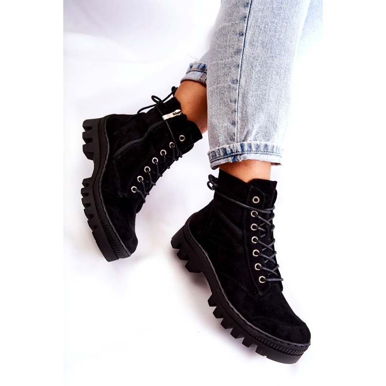 S.Barski Mocka Trapper Stövlar med svarta sömmar 4