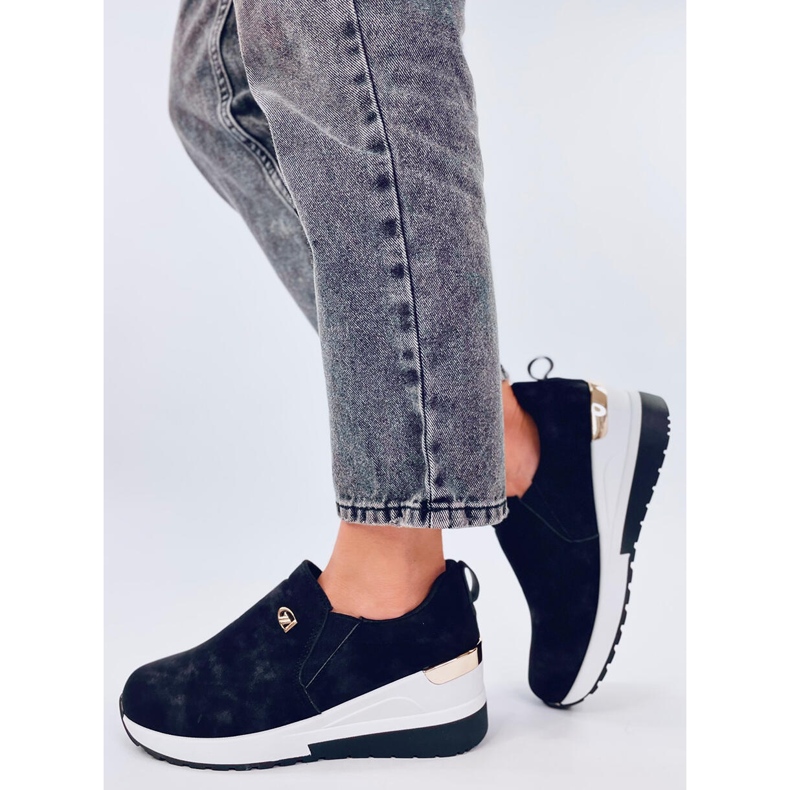 Hense Black wedge skor svart 1