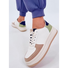 Everss Khaki damsneakers beige 1