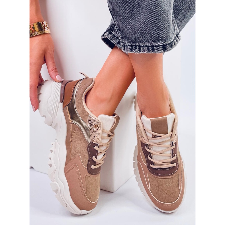 Bolms Khaki damsneakers beige 1