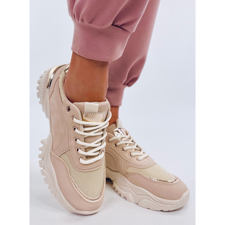 Fleis Beige sportskor för kvinnor 2