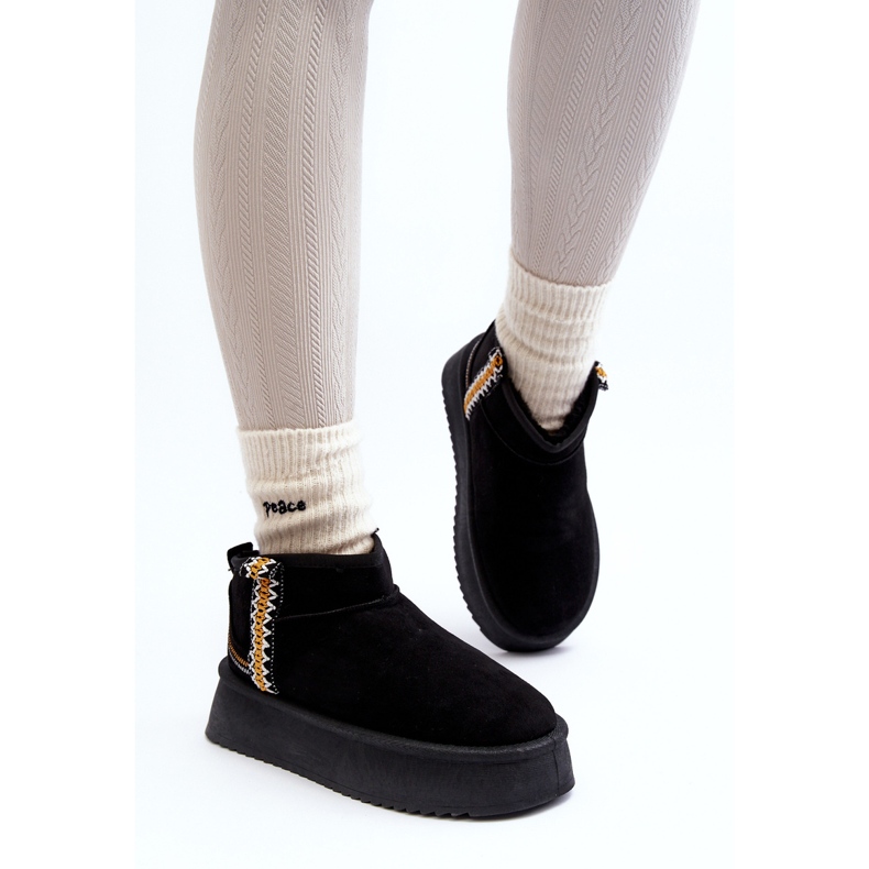 Plattformssnöskor med svart Udra-mönster 2