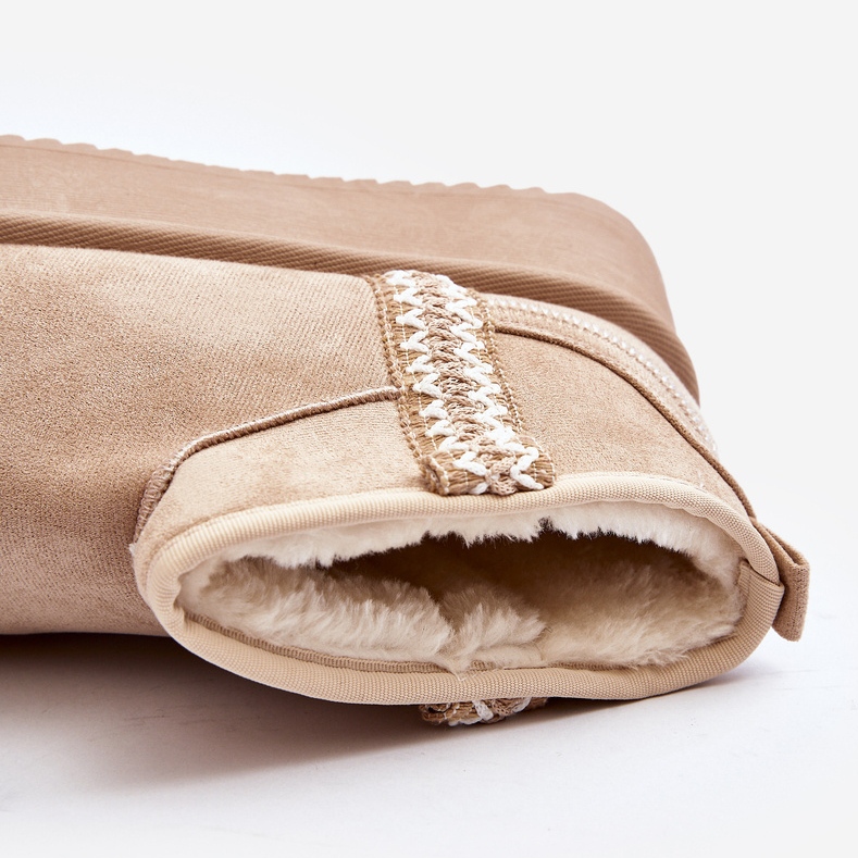 Plattformssnöskor med beige Udra-mönster 1