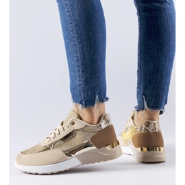 Beige glitter sneakers från Roganzuolo 1