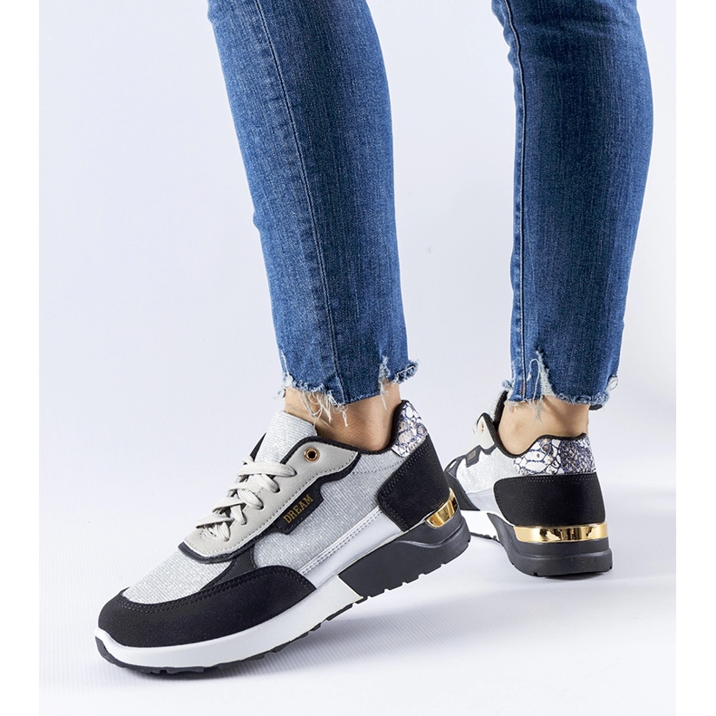 Svarta och silverglittriga sneakers från Roganzuolo 1