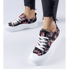 Svarta Cesano blommiga sneakers 1