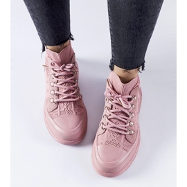 Rosa Casalma sneakers i högt tyg 1