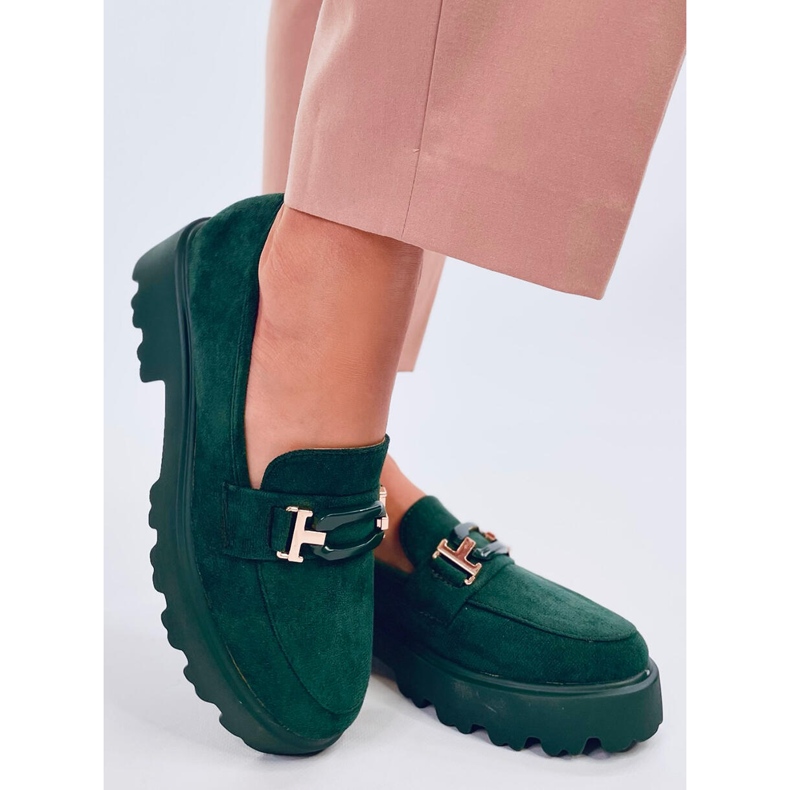 Ralfes Grön mockasin mocka för kvinnor 1