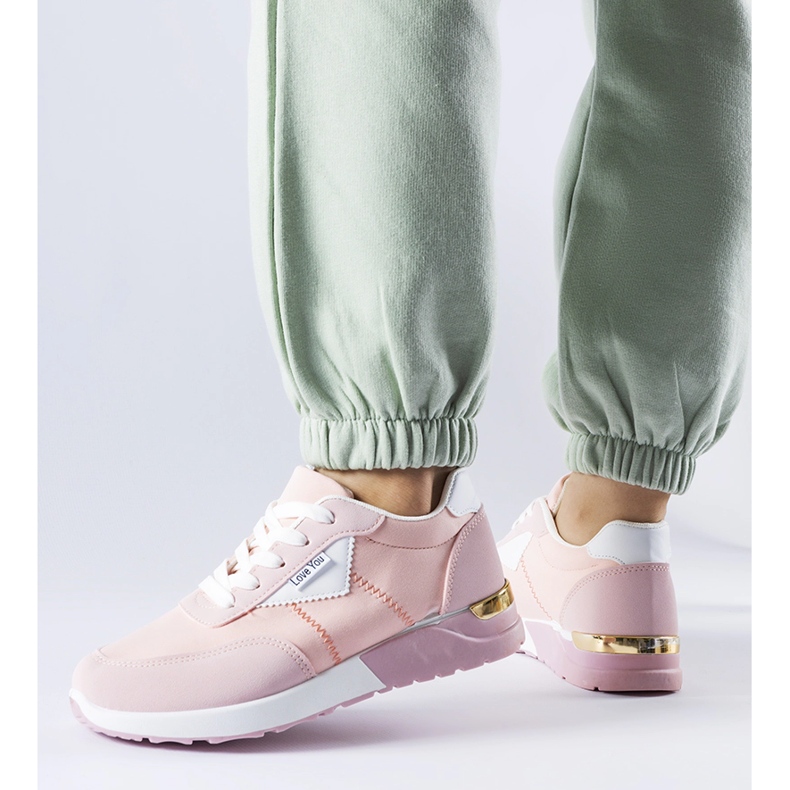 Rosa tyg sneakers från Geraldino 1